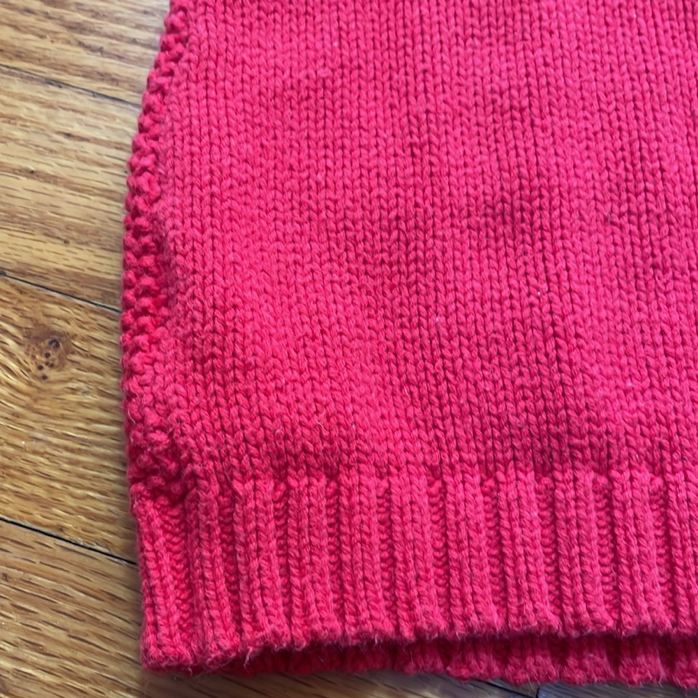Red Cable Knit Sweater Dress - Picture 5 of 6